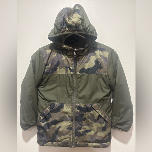 The North Face Reversible Green Camo Jacket Boys 5 XXS - Picture 1 of 15